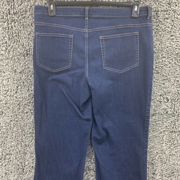 LOGO by Lori Goldstein Dark Blue Ankle Jeans w/ lace trim - Picture 9 of 12